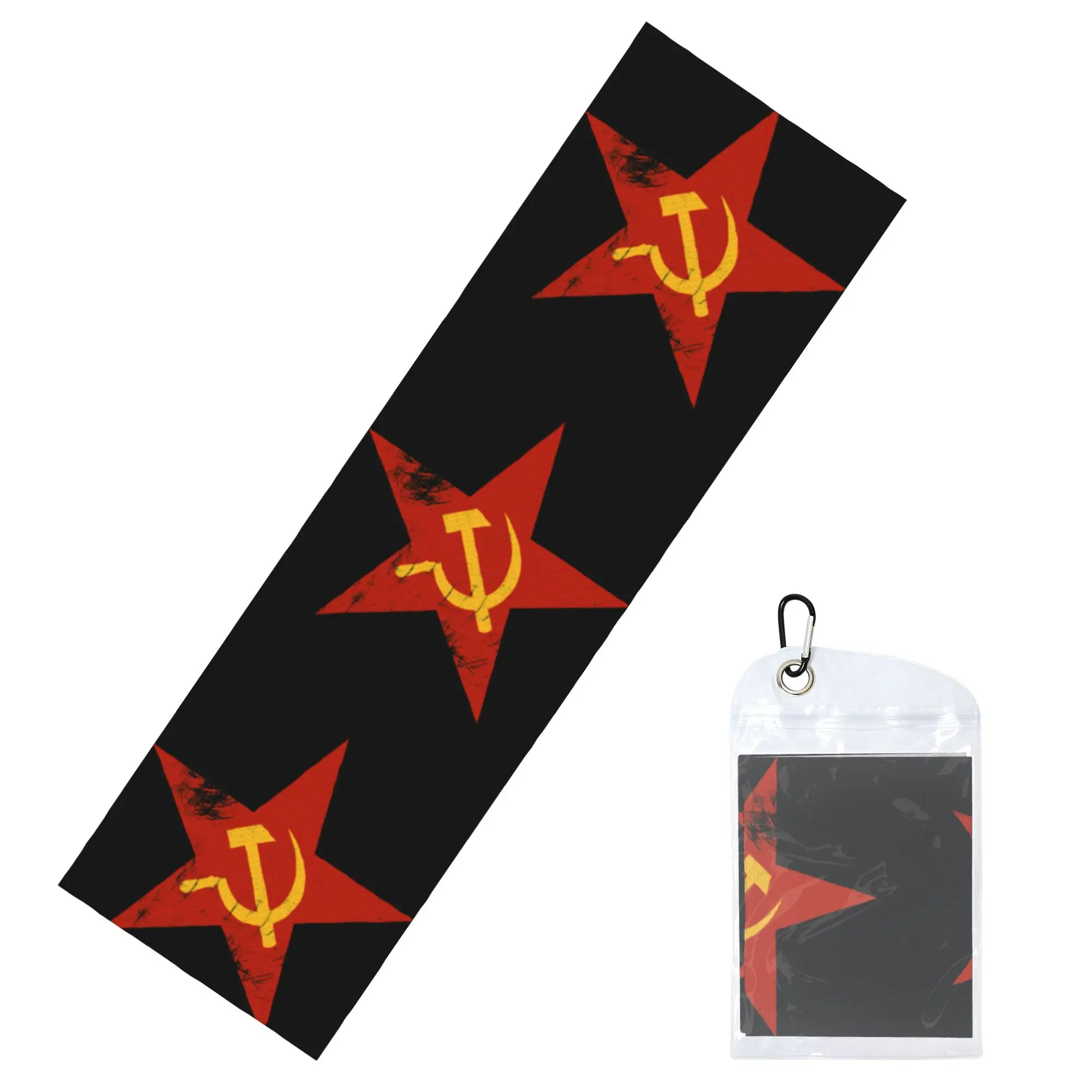 Cold Exercise Towel Russia Flag USSR Soviet Union Hammer Sickle CCCP Beach Sports Yoga Towel Refreshing Sports Scarf Face Towels