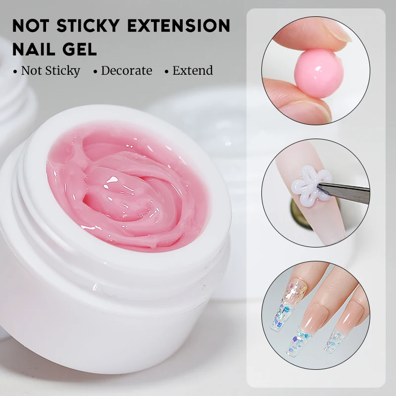 NailCo Solid Extension Nail Gel Non-Stick Hand Gel Gummy Adhesive Bond Patch No-Flowing Modelling Nail Glue Nail Art UV Gel 15ml