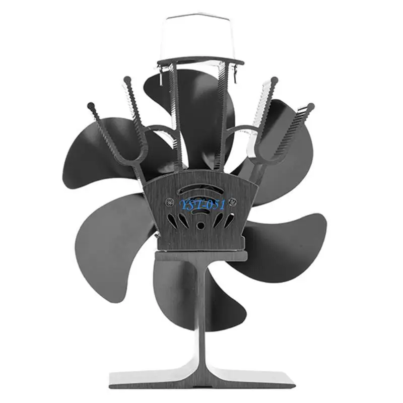 

E15A Large Rooms Fireplace Stove Fan 6 Heat Powered Fan Quiet Efficient Heat Disperses Warm Air Through House