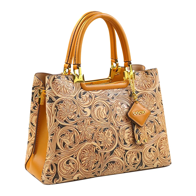 Borse da donna intagliate in vera pelle Design originale borsa a tracolla moda donna retrò nuove borse portatili per mamma Tote