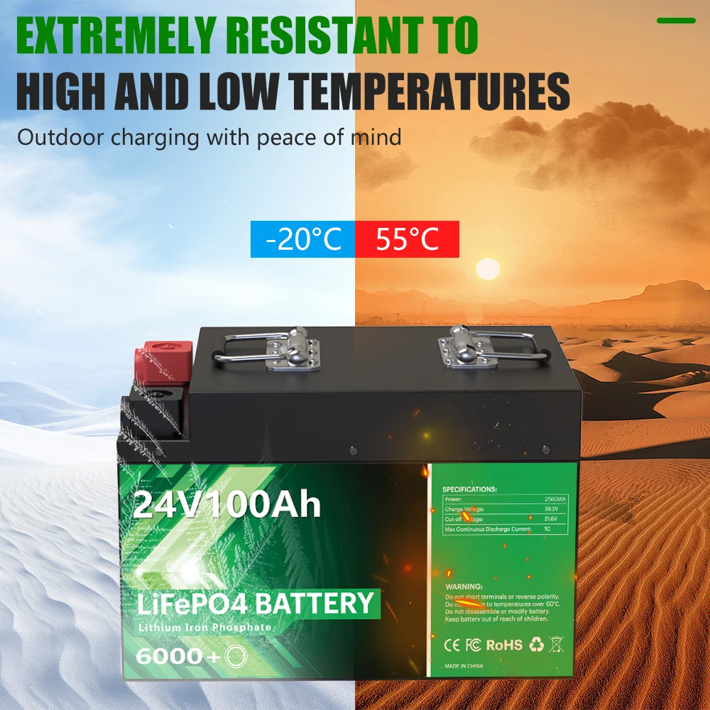 EU STOCK LiFePO4 24V 100Ah Battery Pack 12V 140Ah 100Ah Lithium Battery Bluetooth BMS 6000 Cycle For Home Solar Energy Free TAX
