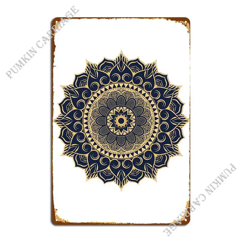 

Colorful Mandala Gold Metal Sign Poster Funny Pub Personalized Garage Tin Sign Poster