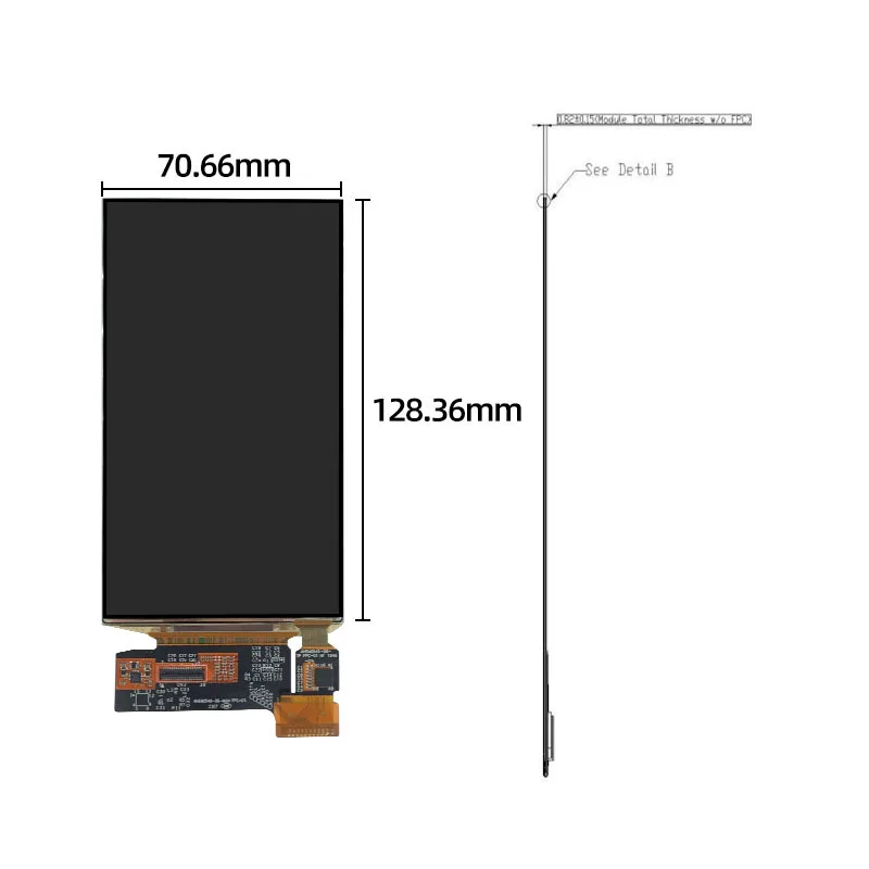 5.49 inch 1080 * 1920AMOLED display IPS handheld end point display, handheld game console display