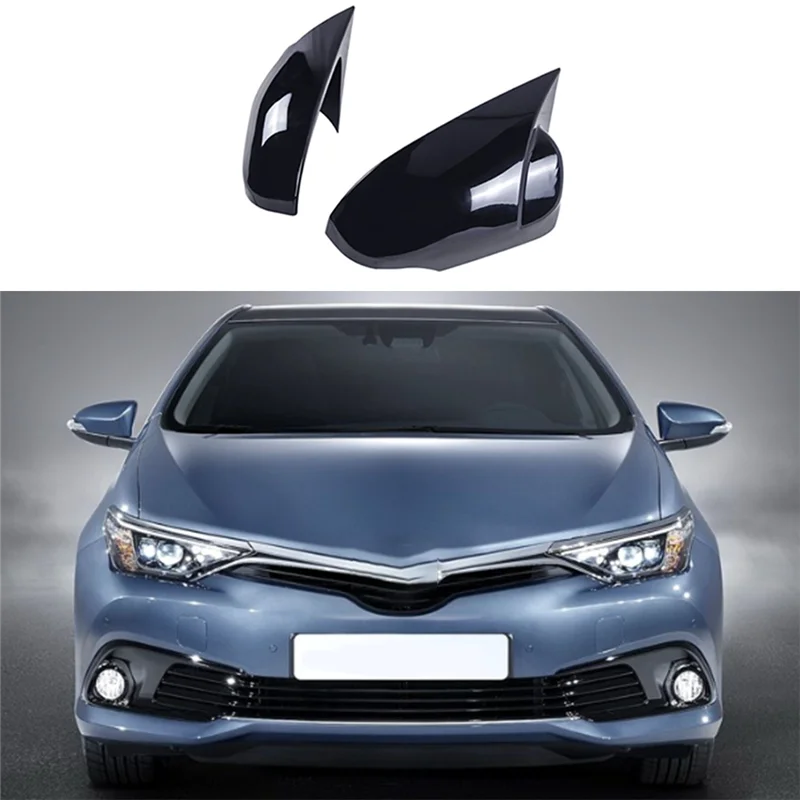 

BB-1Pair Car Baked Black Rear View Mirror Cover 2013-2018 For Toyota AURIS Rear View Mirror Modification Accessories