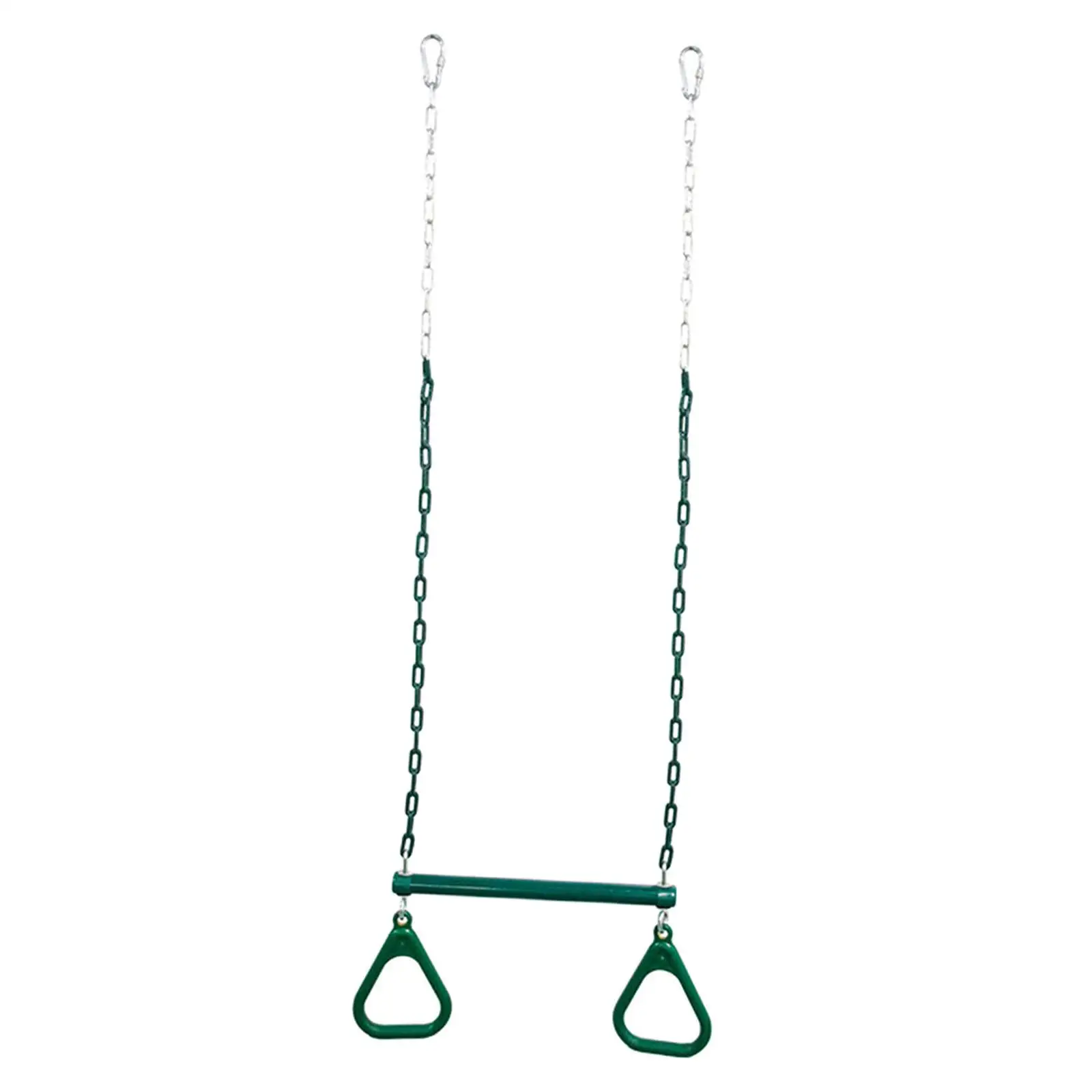 Trapeze Swing Bar for Children Adult Fitness Educational Toy Iron Construction Green Color Backyard Adventure Playset