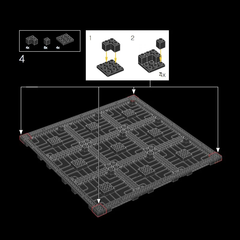 Pixel Art Malerei Weiß Fotorahmen Set Ziegel 4/3 16x16 Grundplatten Bausteine MOC Teile Spielzeug Kompatibel 31202/31204/65803 – Detail 5