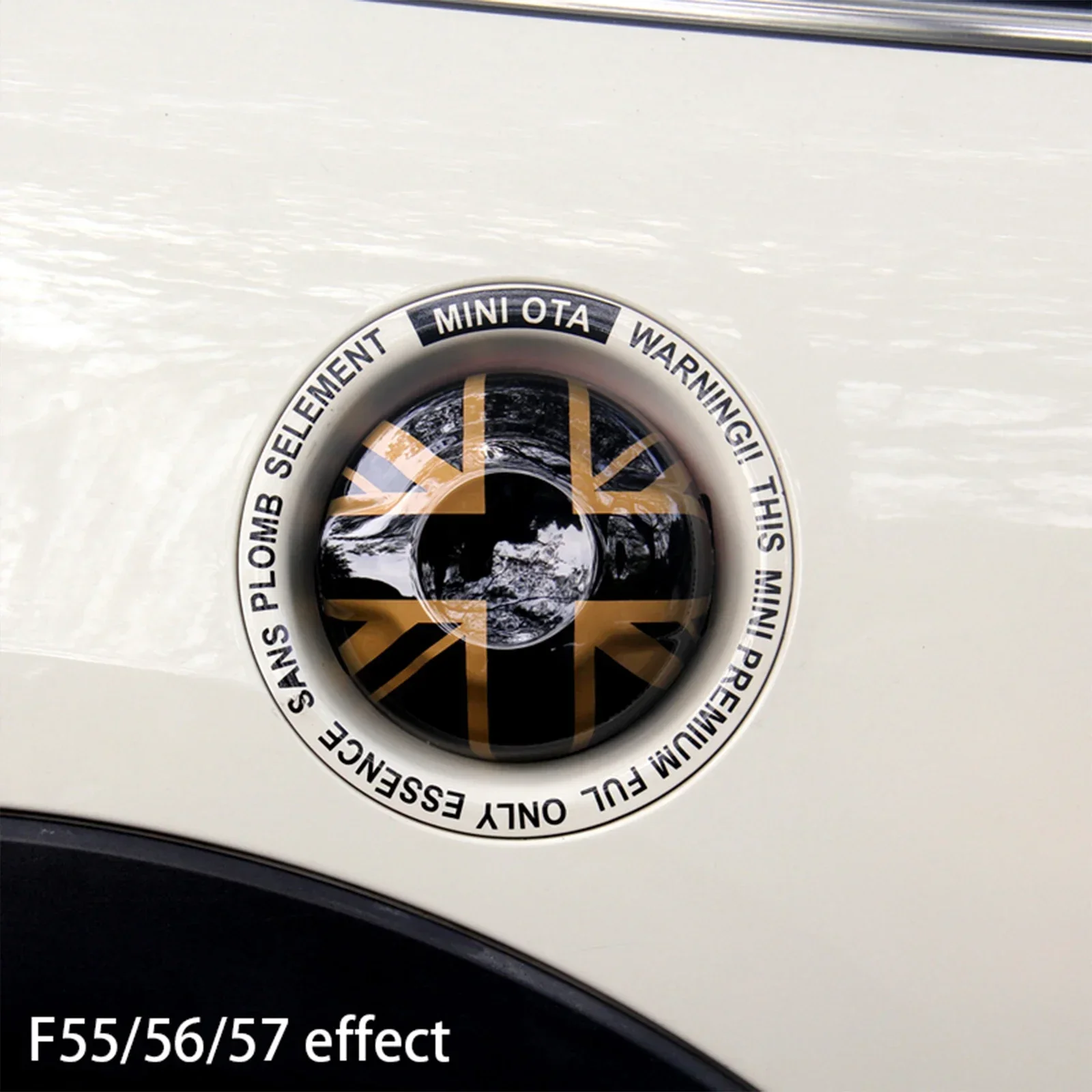ل ميني كوبر خزان الوقود قبعات غطاء شقة نمط أفيري/أوراكل المواد ملصقات مائي أسود أحمر أبيض اللون F56 R56 F55 R55 R57
