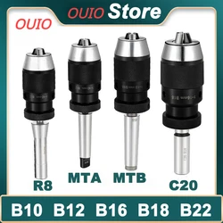 OUIO B10 B12 B16 B18 B22 mandrino per trapano autobloccante MT1 MT2 MT3 MT4 MT5 R8 C10 C12 C16 C20 utensili per tornio con lavorazione automatica dell'asta