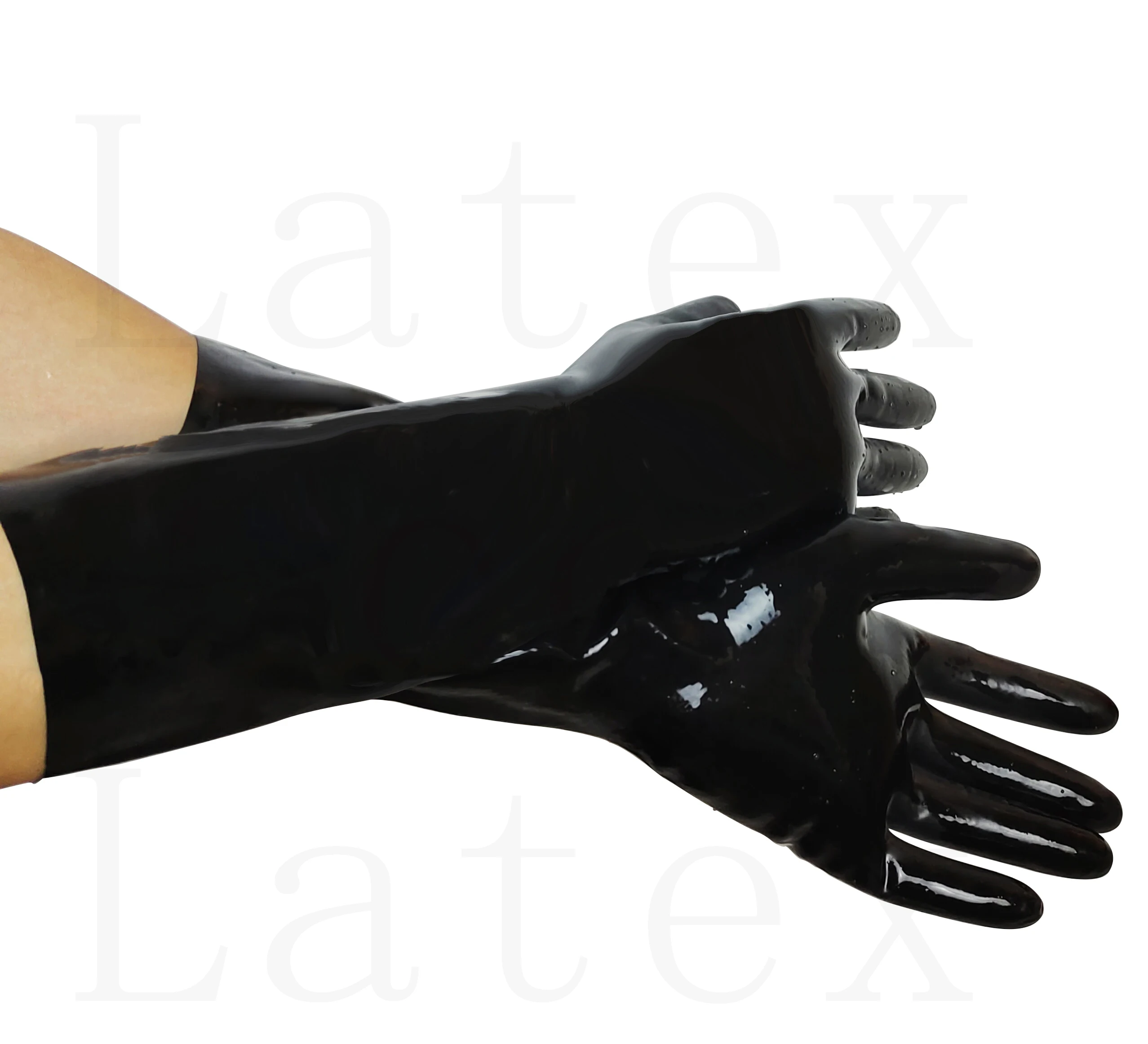 100% Latex  rubber black short gloves Gloves Size S-XL 0.4mm  Gummi