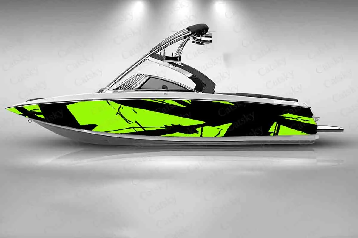 Colorful Irregular Line Messy Splash Fashion  Boat Sticker Vinyl Ship Pontoon Deck Boat Fishing Decorative Pontoon Boats Decal