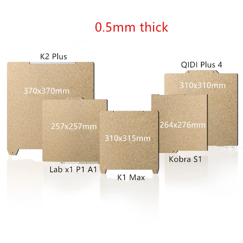 

PEI Build Plate Двухсторонняя текстурированная лист PEI Гибкая печатная кровать для 3D-принтера Kobra S1/Lab X1 P1/QIDI Plus 4/K1 Max/K2 Plus