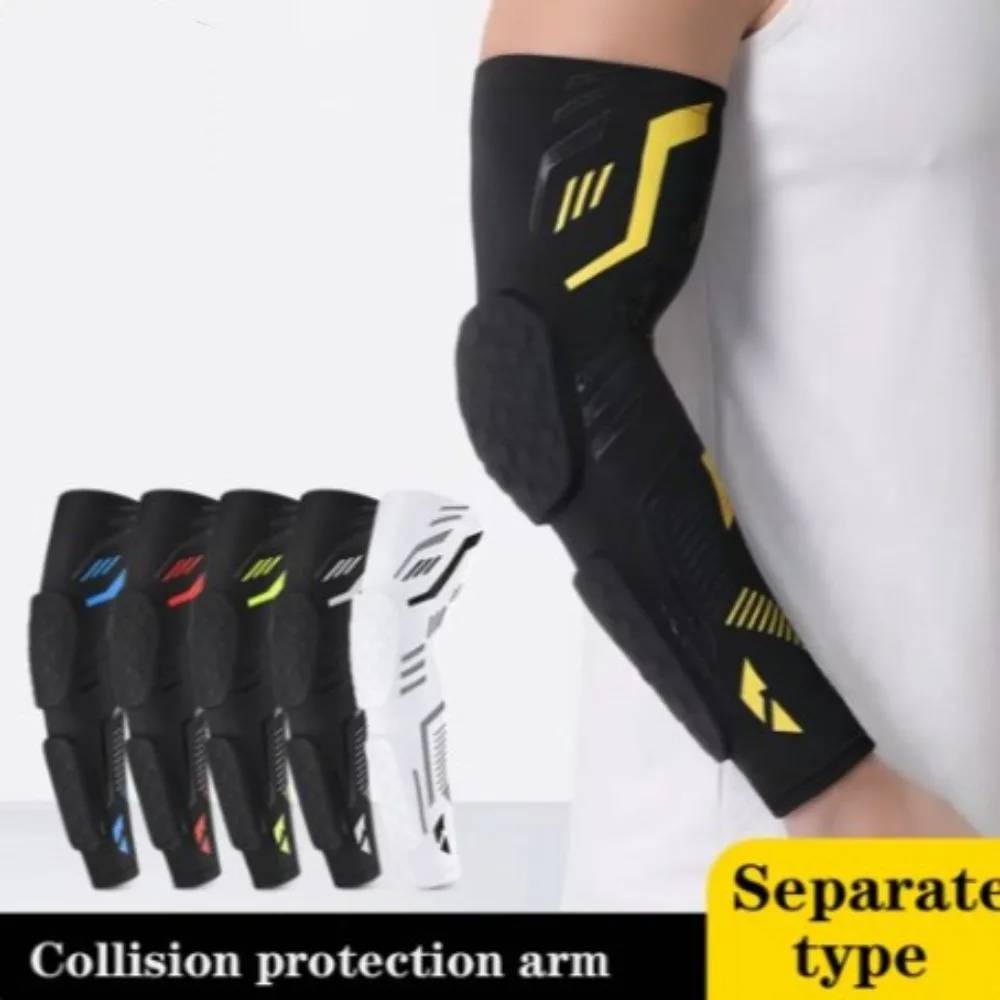 

Crashproof Separate Elbow Pads Long Honeycomb Arm Sleeve Protector Dual Anti-Collision Protective Forearm Cover Basketball