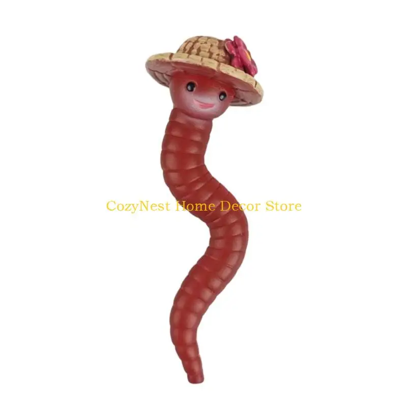 92MF Tiny Resin Caterpillars Sculpture Colorful Resin Figurine Perfect For Garden Pot Decors And Creative Mini World Crafting