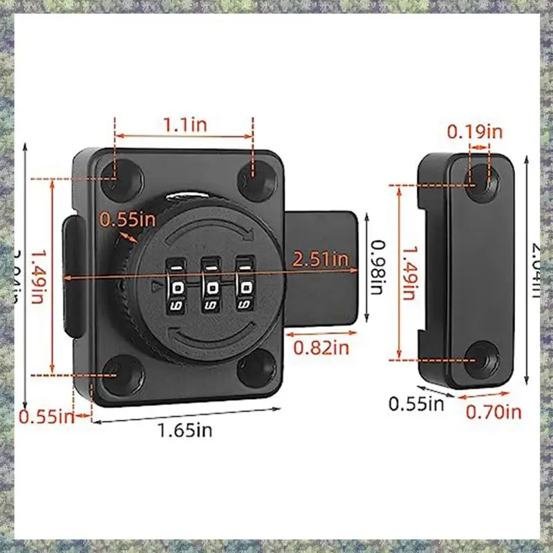 

WON Mechanical Keyless Cabinet Lock, Swivel Drawer Lock Combination Lock, Combination Latch File Cabinet Lock