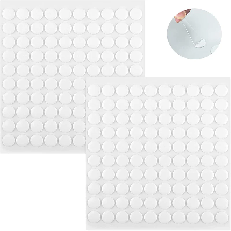 

500Pcs Double Sided Dot Stickers Removable Round Clear Sticky Tack No Trace Sticky Tape for Poster Ornaments Home Decor 10mm