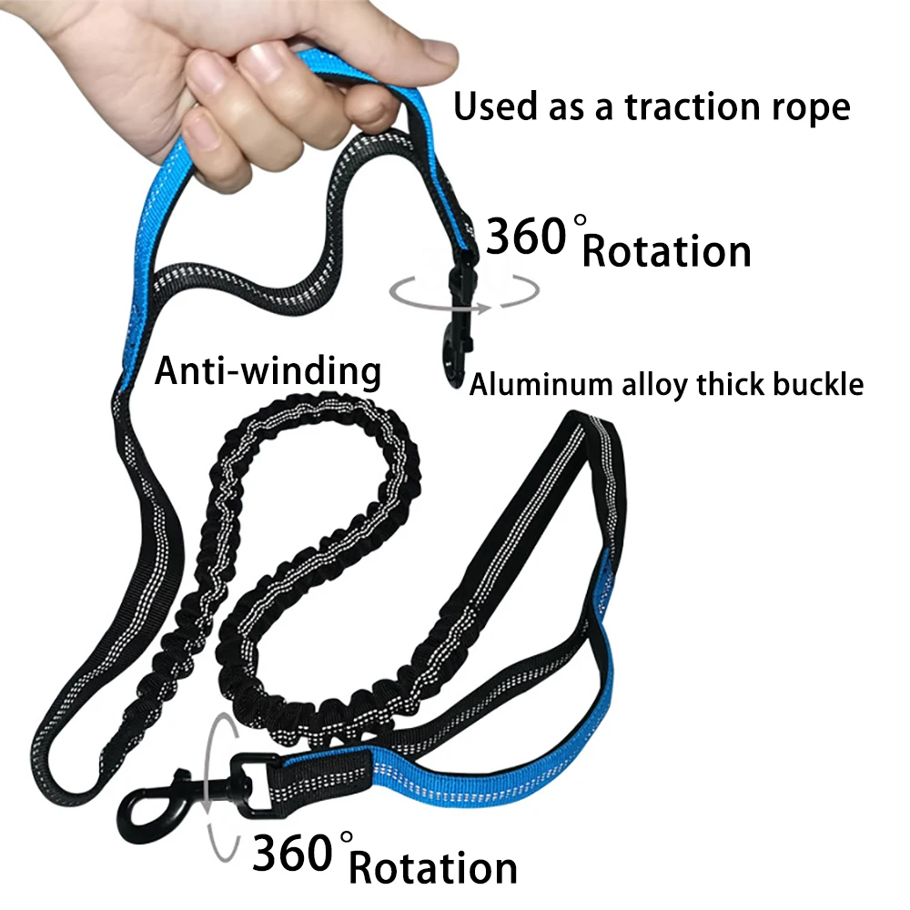 Hands Free Dog Leash Portable with Waist Bag Running Walking Dog Leash Retractable ElasticBelt Pet Leashes for DogsTraction Rope