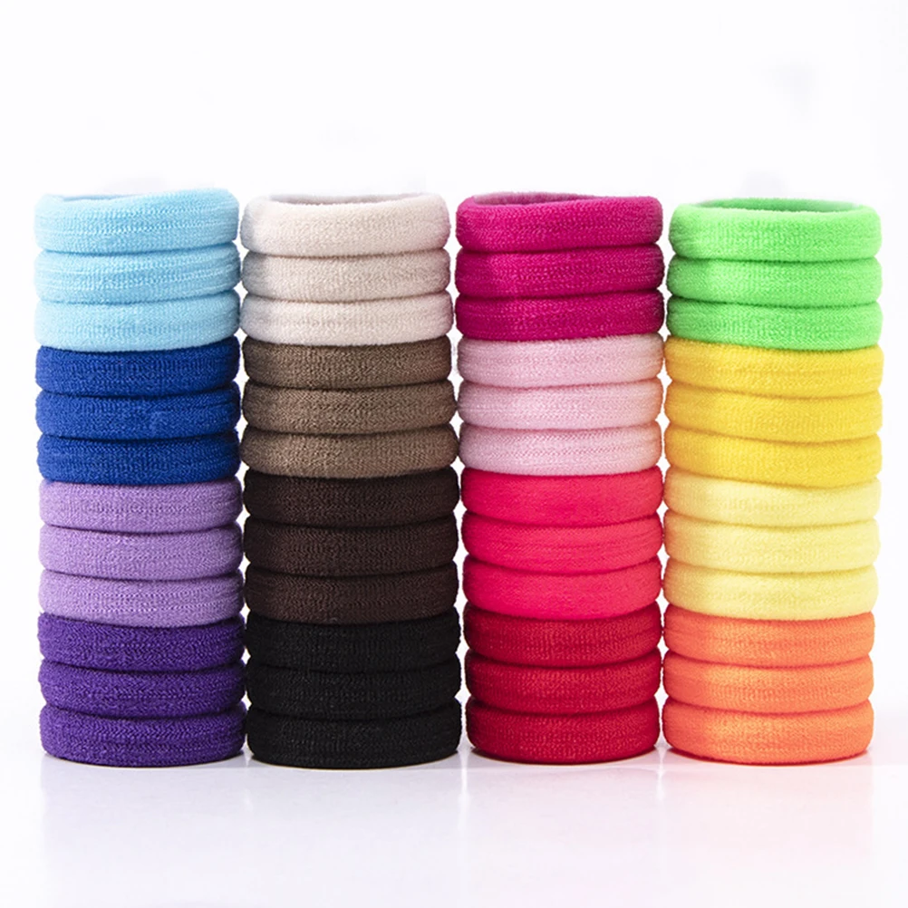

100 Pcs Children Accessories Bright Color Durable Everyday Wear Rope Bands Ponytail Holders Hair Rings Hair Ties