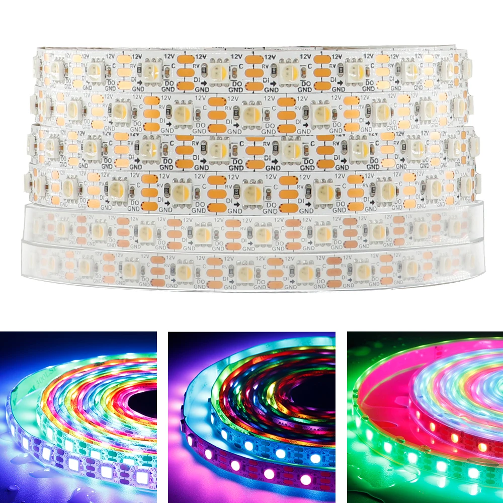 DC12V LC8816E RGBW SK6812 5050SMD Individually Addressable Led Strip 60leds/m 120Leds/m RGBWW 4 IN 1 Smart Led Lights White PCB