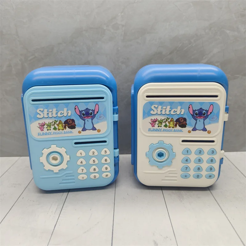 Stitch Piggy Bank مع قفل - صندوق أموال Lilo & Stitch الرسمي، وعاء توفير لطيف على شكل كائن فضائي للأطفال، هدية عيد ميلاد للأولاد