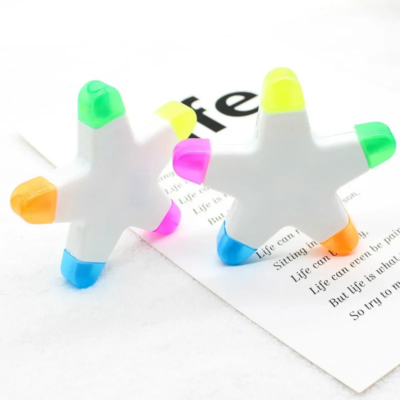 36PCS Creative Stationery Five-pointed Star Highlighter 5-color Student Marker