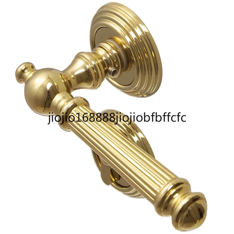 Suitable for bright gold French door lock, indoor silent retro light luxury door handle lock