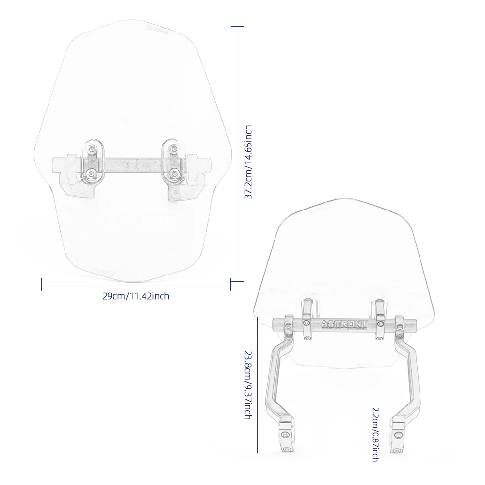 Universal Windshield Motorcycle Large WindScreen 7/8