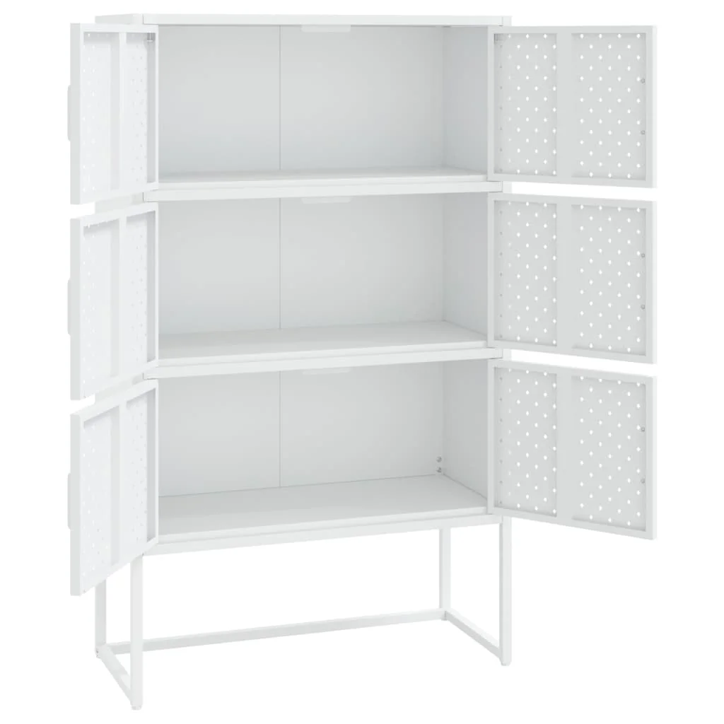 vidaXL Tablero alto Blanco 80x35x135 cm Muebles/muebles de salón de acero