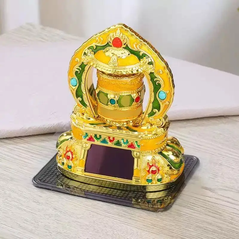 

Фэншуй украшение на солнечной энергии, украшения для приборной панели автомобиля, стол, подоконник, религиозное Писание, тибетское буддийское молитвенное колесо