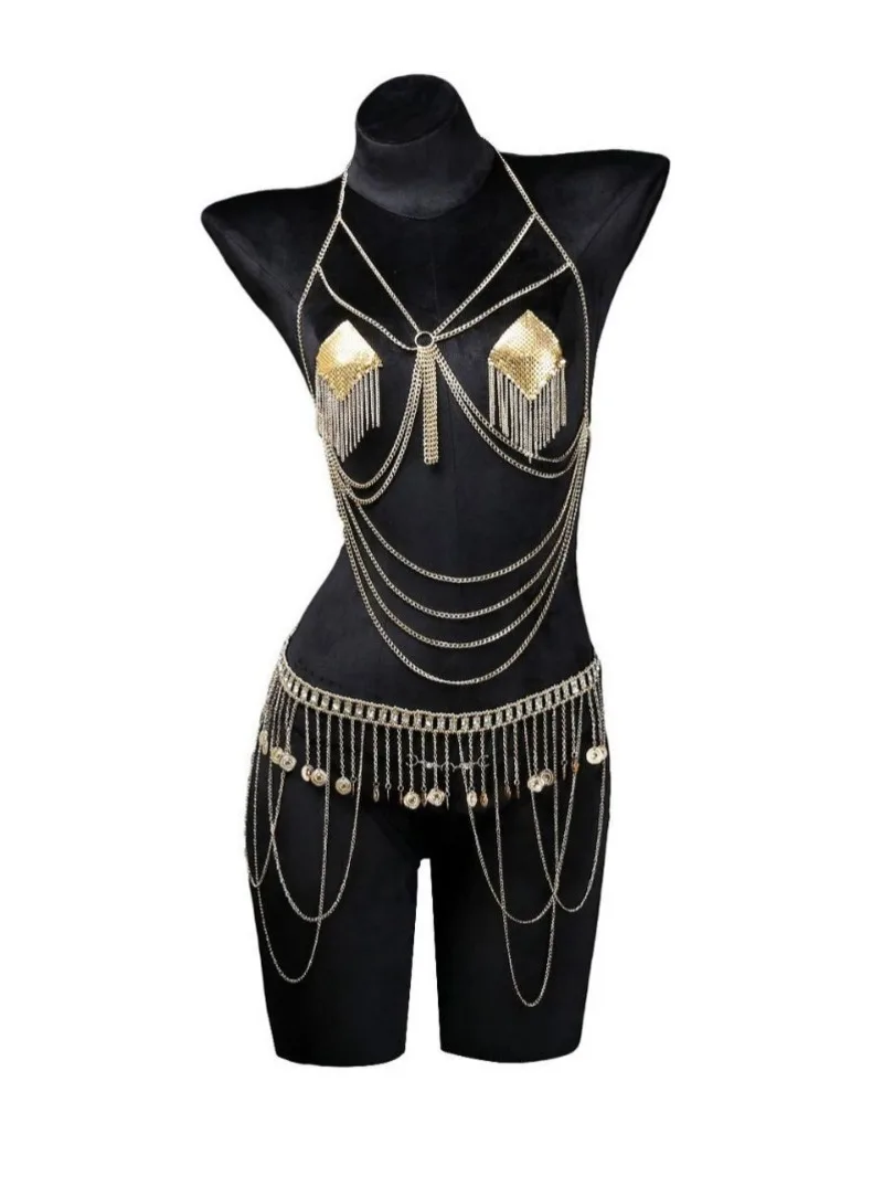 

Sexy Beach Bikini Women Body Chain Harness Female Chest Chain Shiny Sexy Accessories Fashion Waist Jewelry Body Charming Z1IM