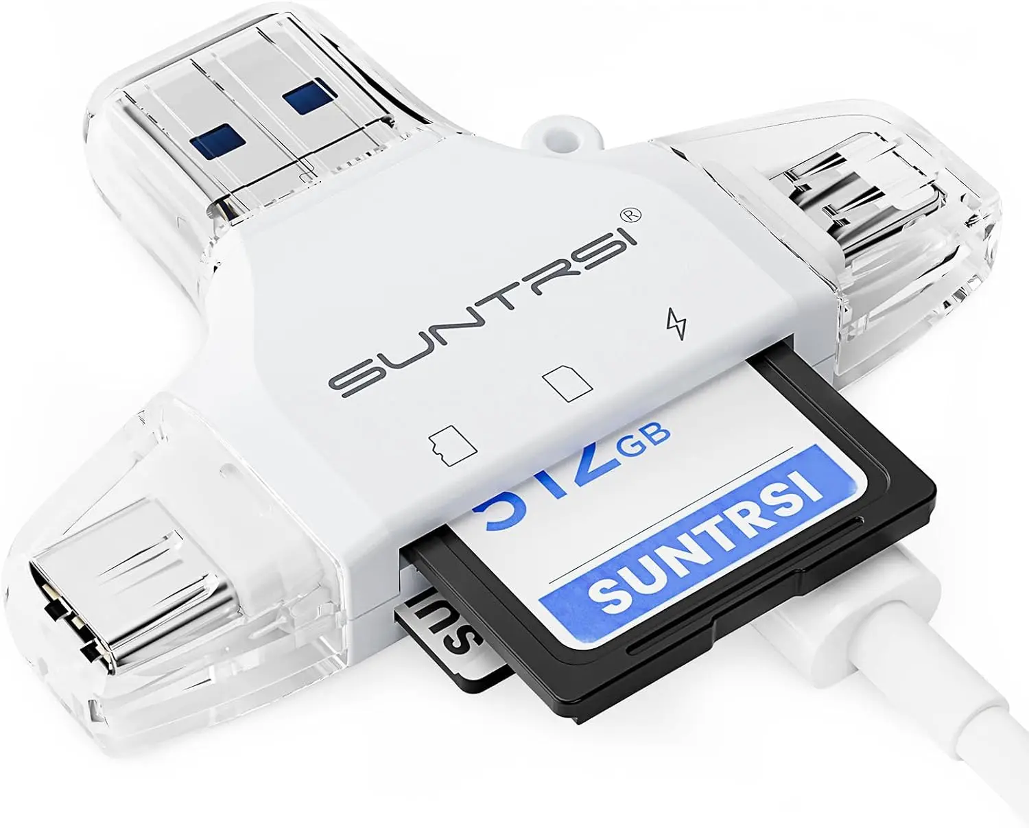 

Портативное устройство для чтения карт SD/Micro SD 4-в-1 для iPhone, iPad, Android, Mac, компьютеров и камер