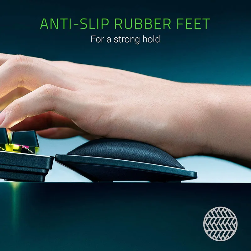 Razer Ergonomic Wrist Rest Pro for Full-Sized Keyboards Cooling Gel Infused Anti-Slip Rubber Base