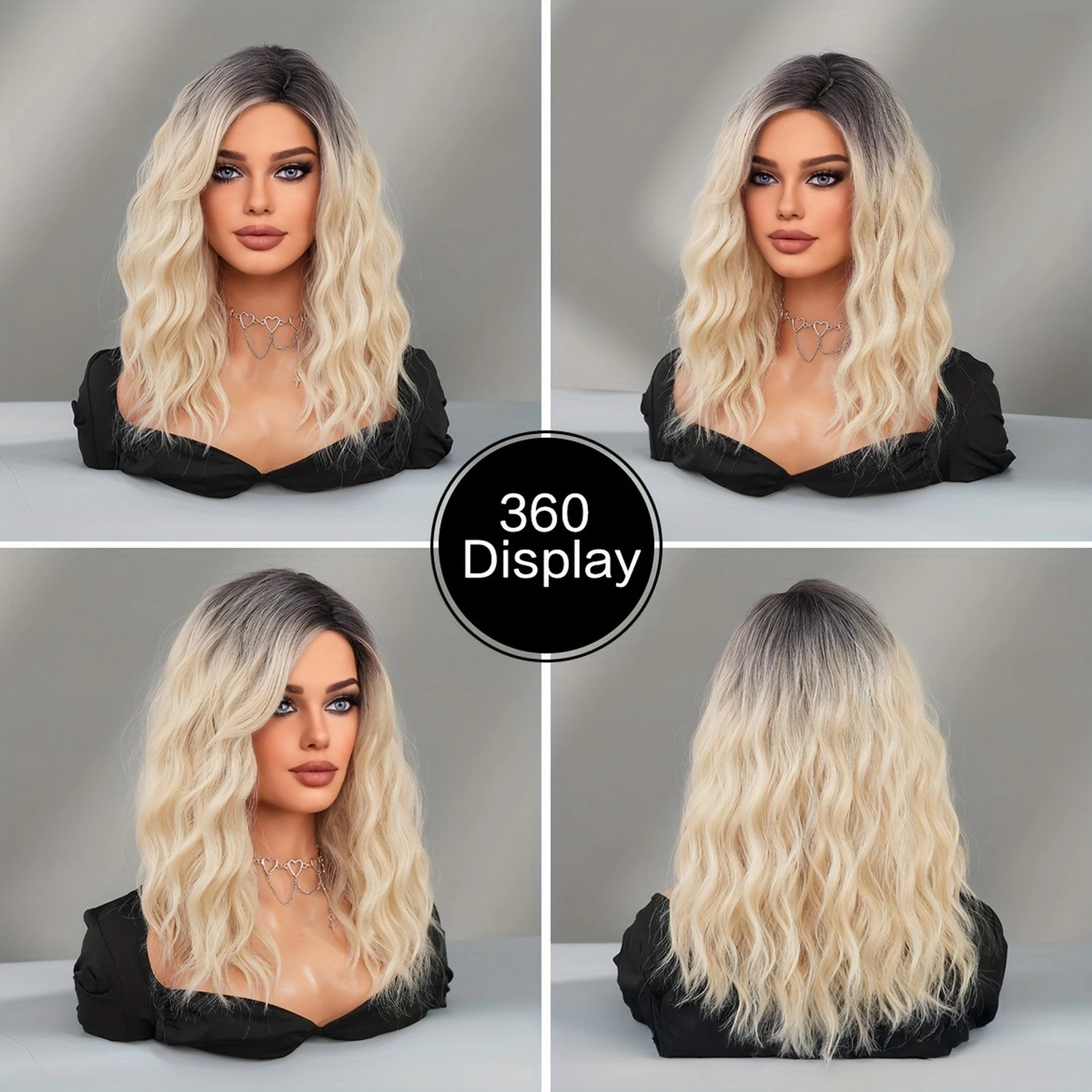 18 بوصة التدرج طويل مجعد شعر مستعار السيدات وصلات شعر طبيعية ل تأثيري حلي اكسسوارات حفلات الزفاف يؤرخ الطرف #3