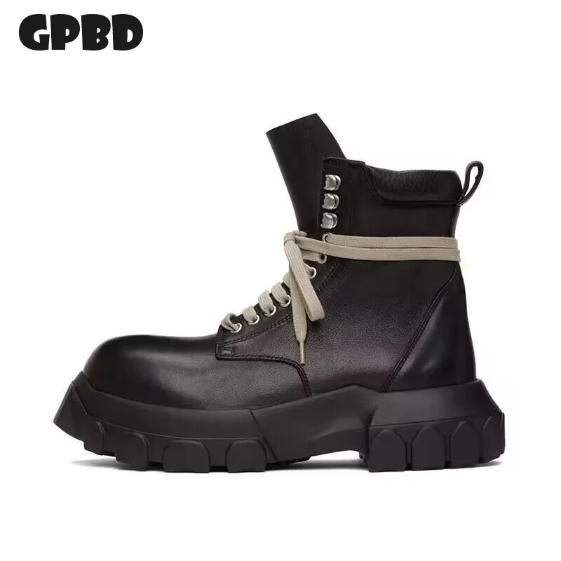 GPBD Chelsea Ankle Boots for Men 2025 Autumn New Style Trendy British Style Thick Sole Inner Height Increase High-top Boots