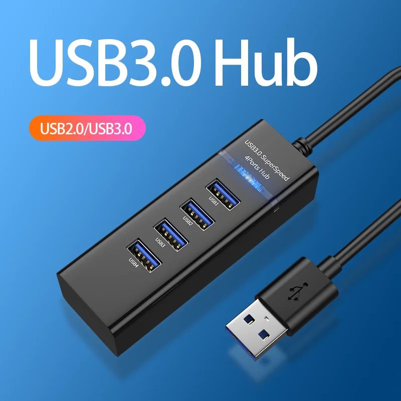 

Usb3.0 Hub 4-Port High-Speed USB Splitter for Hard Drives USB Flash Drive Mouse Keyboard Extend Adapter Laptops Usb Hub