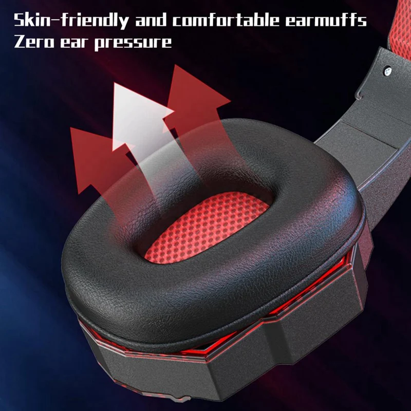 Игровая гарнитура с объемным звуком, игровые наушники RGB с микрофоном для PS4, компьютерный переключатель, геймер, черный, красный, 1 шт.