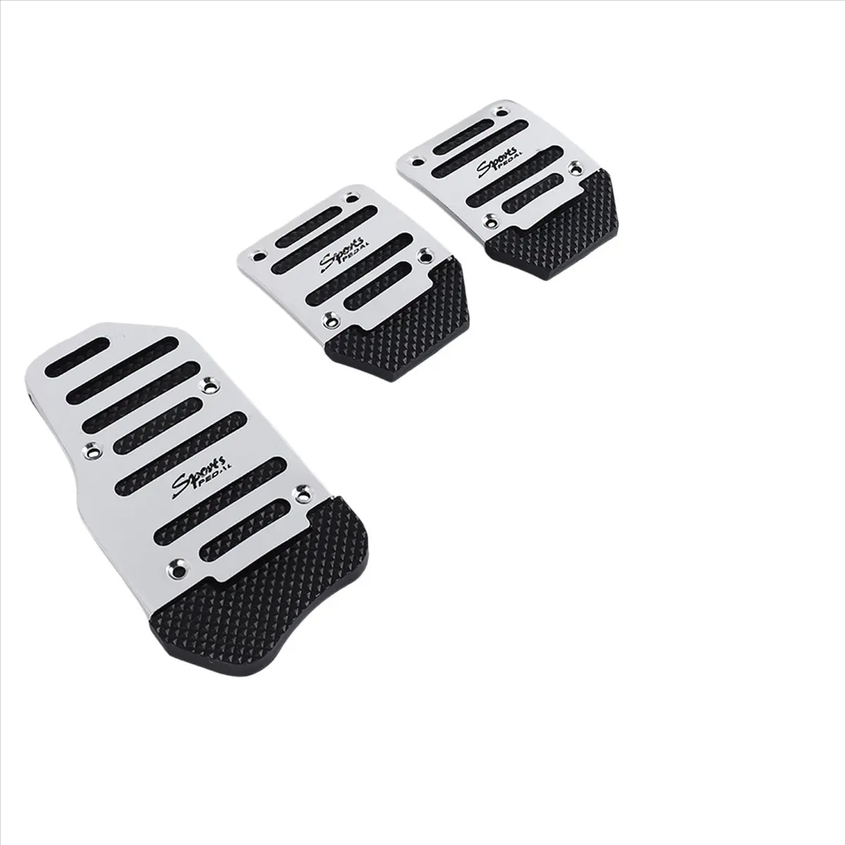 Super Sale 3Pcs Fuel Gas Accelerator Pedal Break Pedal Clutch Pad Cover Foot Pedals Non-Slip for Manual Transmission Car Silver