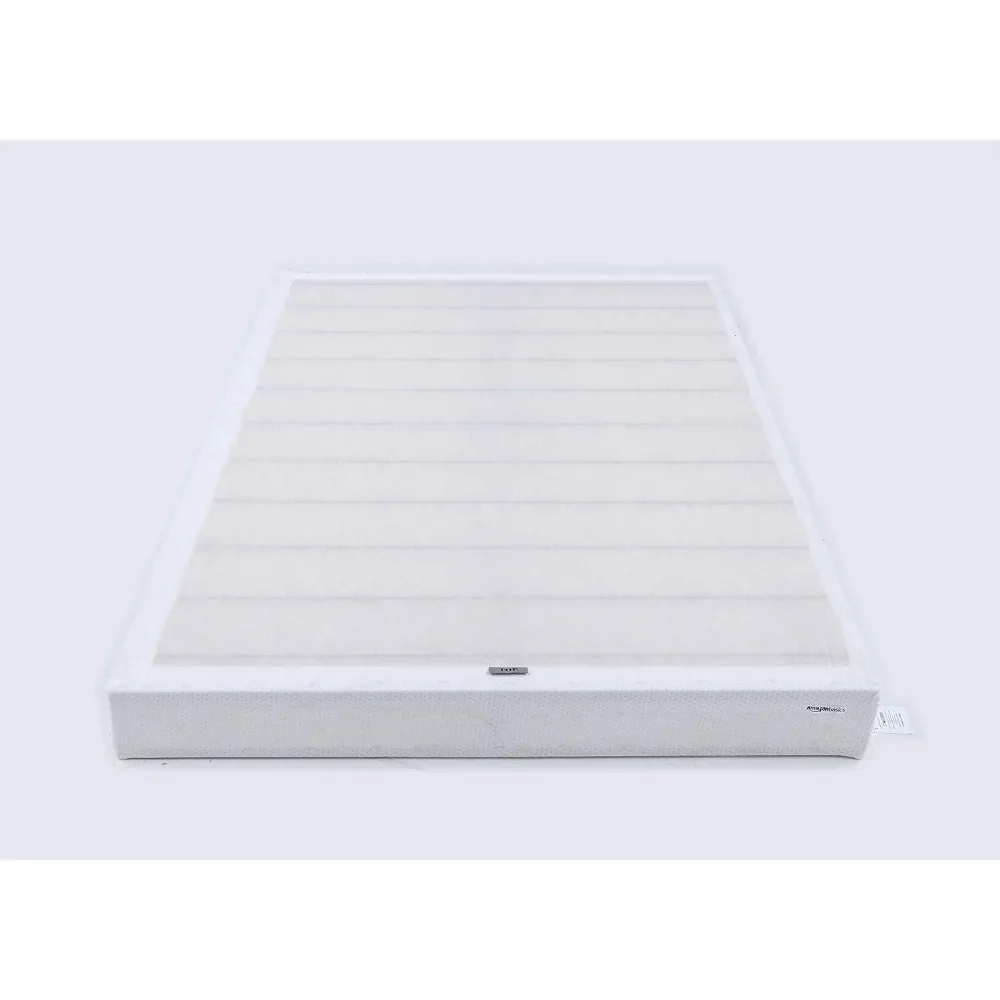 Base de cama de molas Smart Box, base de colchão de 5 polegadas, fácil montagem sem ferramentas, King, branco, 79 x 75,5 x 5 polegadas (CxLxA)