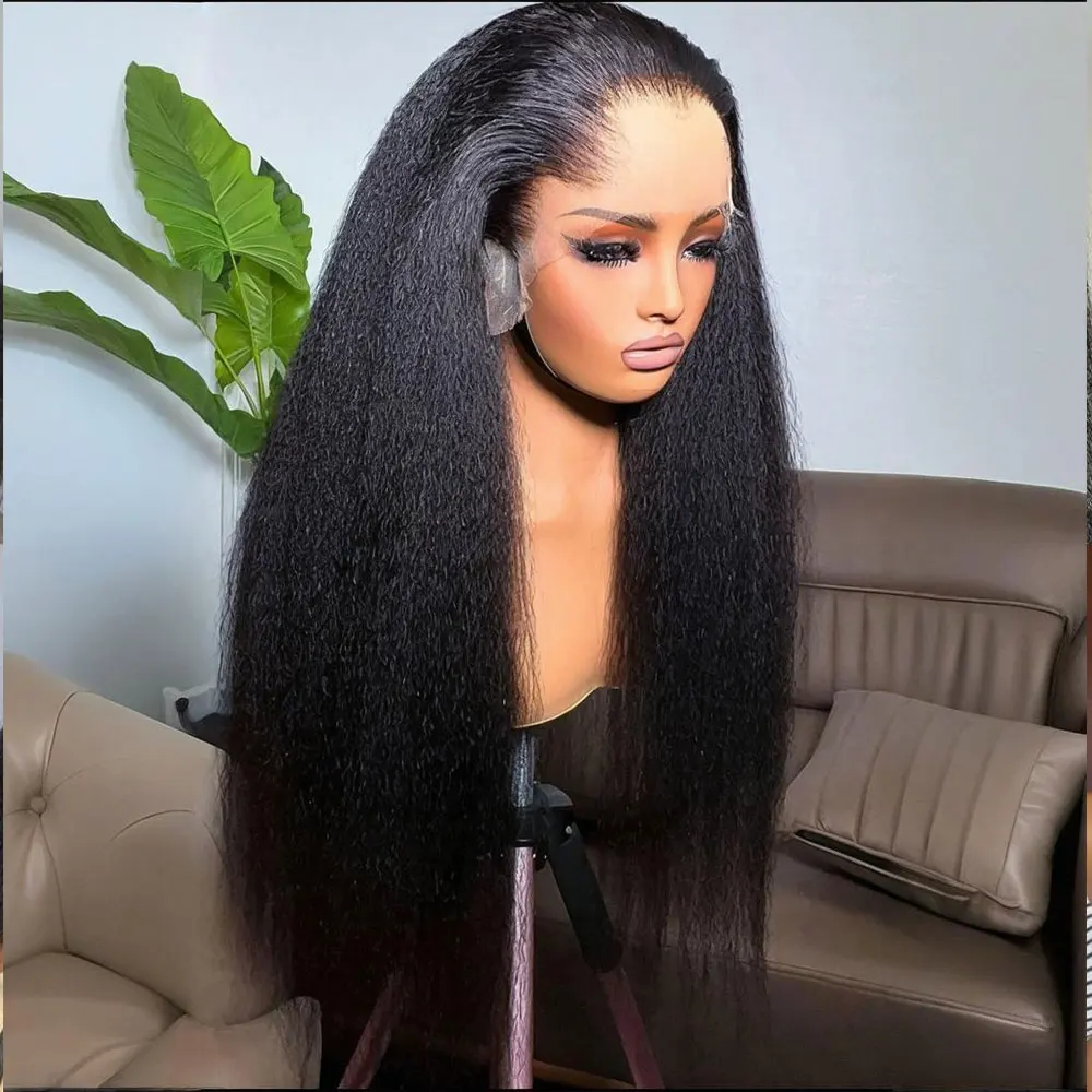 5X5 غلويليس الباروكات شعر الإنسان غريب مستقيم الدانتيل شعر مستعار أمامي 13x4 HD الدانتيل ياكي مستقيم الباروكات شعر الإنسان للنساء قبل قطعها