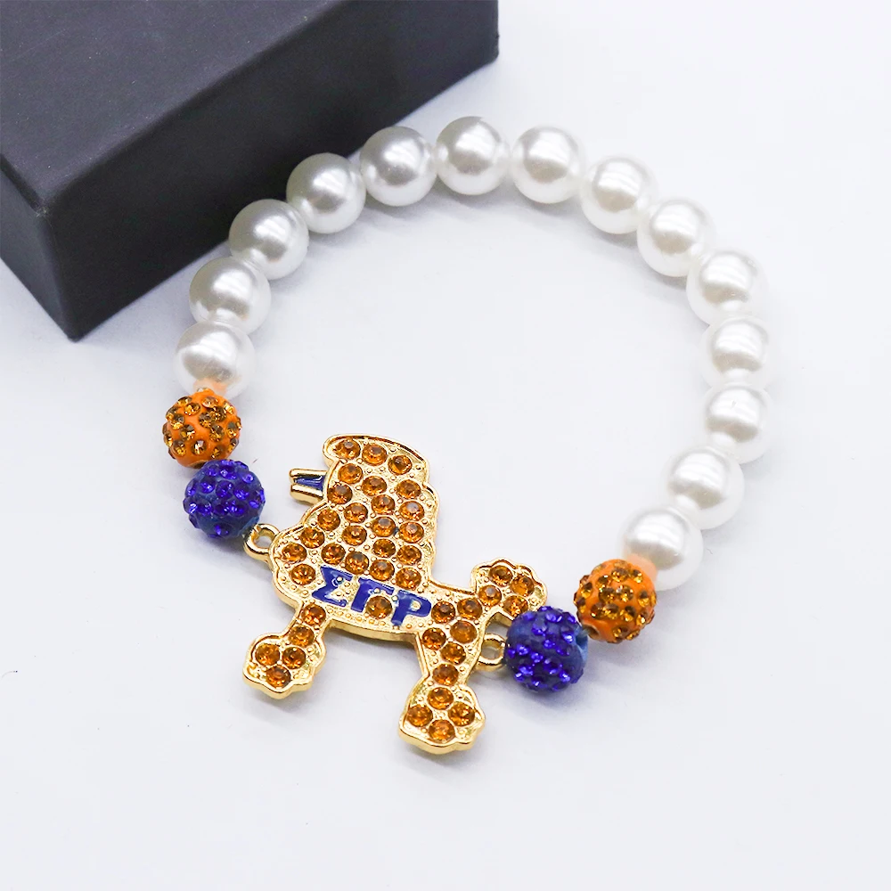 New Fashion Greek Letter Sigma Gamma Rho Community Sideway Pretty Poodle Sorority Bracelet for Women