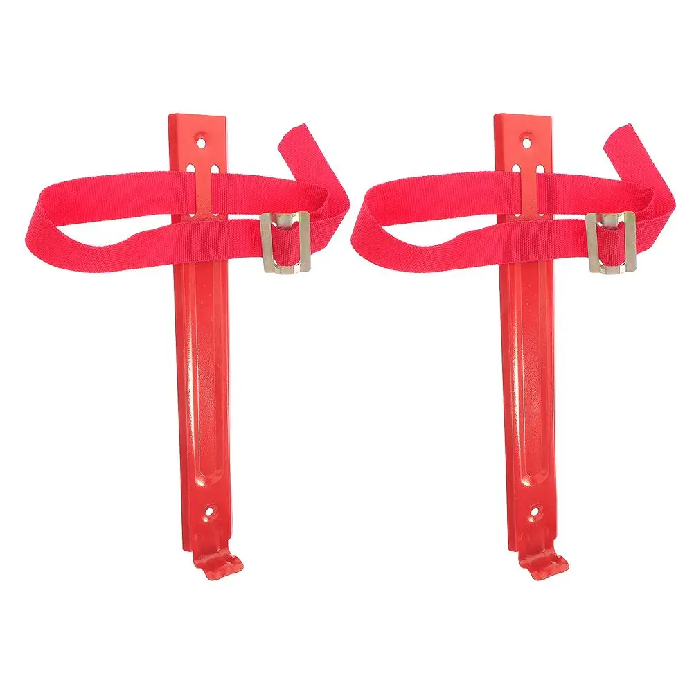 

2 Pcs Lanyard Fire Extinguisher Hook Hanger Holder Utv Bracket Wall Mount Stand Red Car Atv