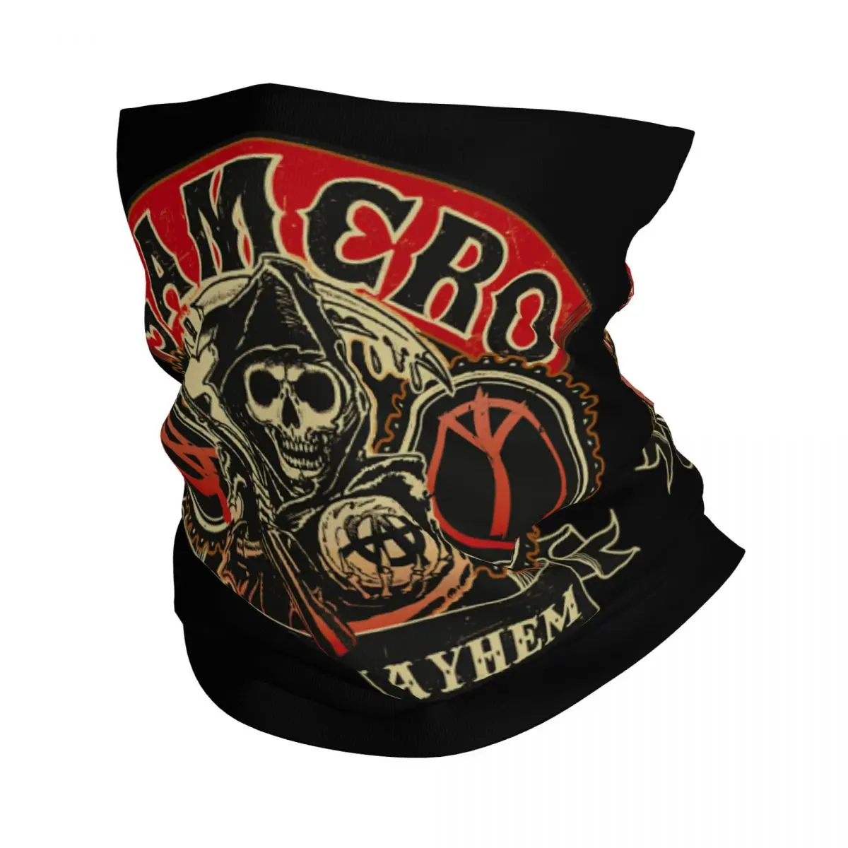 Custom Sons Of Anarchy Bandana Neck Gaiter for Ski Cycling Women Men Wrap Scarf The Death Reaper Balaclava Warmer