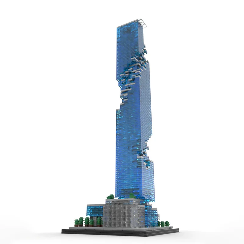 MOC Architectural Mahanakhon Bangkok 1:800 Scale Model | 1865-Piece DIY Building Block Set | Creative Holiday Gift