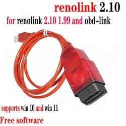 Renolink V2.10 V2.09 OBD2 Programmer USB Diagnostic Updated Software Activation for Renolink 2.10 1.99