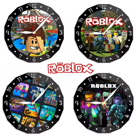 Game Roblox Creative Peripheral Cartoon Modern Anime Creative Desk Clock Wall Clocks Simple Clock Ornament Room Decoration Gifts