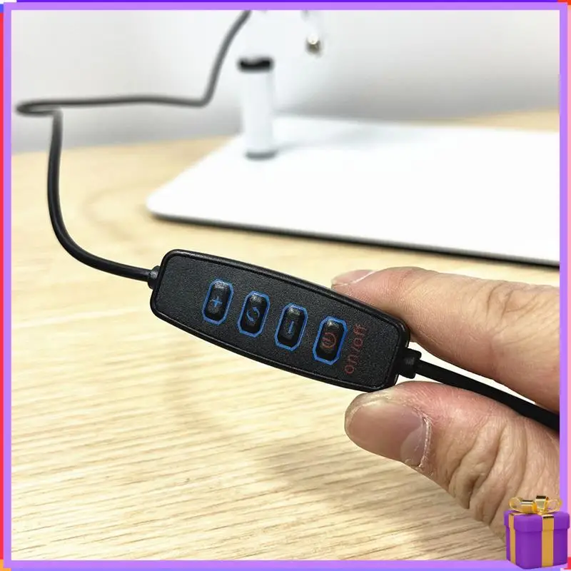 

Illuminated Magnifier USB 3 Colors LED Magnifying Glass With Long Arm Phone Tripod Stand Holder Makeup