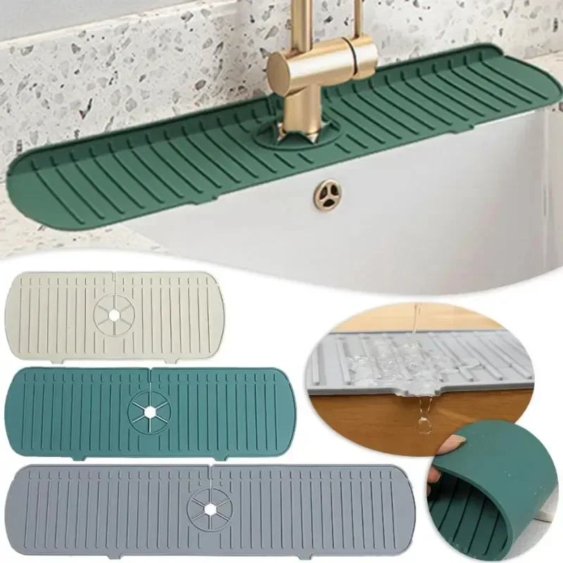Küche Wasserhahn Splash Pad Silikon Waschbecken Wasserhahn Splash Schutz Matte Schwamm Ablauf Pad Arbeitsplatte Schutz für Bad Küche Gadgets