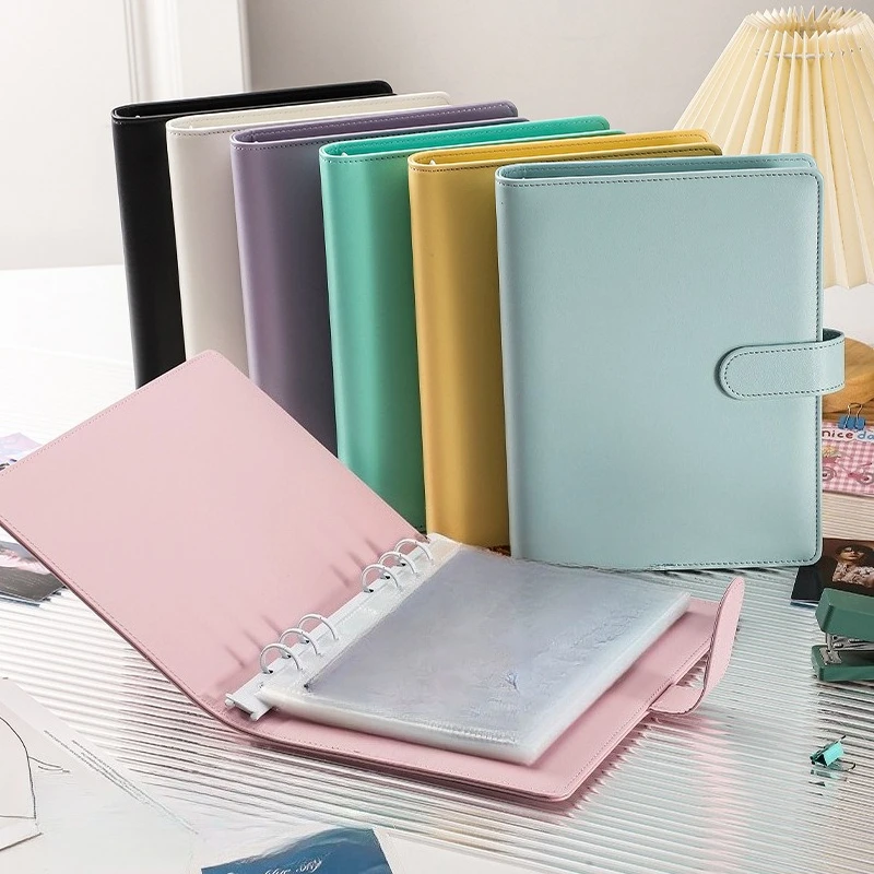 A5 Macaron Loose-Leaf Photocard Binder, 3 & 5 Inch Polaroid Photo Album, Kpop Star Collect Storage Book