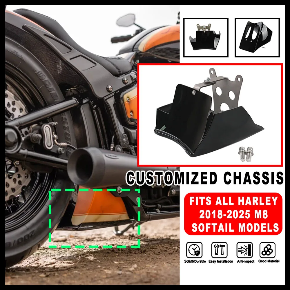 

For Harley M8 Softail Rear Frame Spoiler Body Black Cover Custom Chassis Accessory For 2018-2025 NEW Motorcycles Easy to install