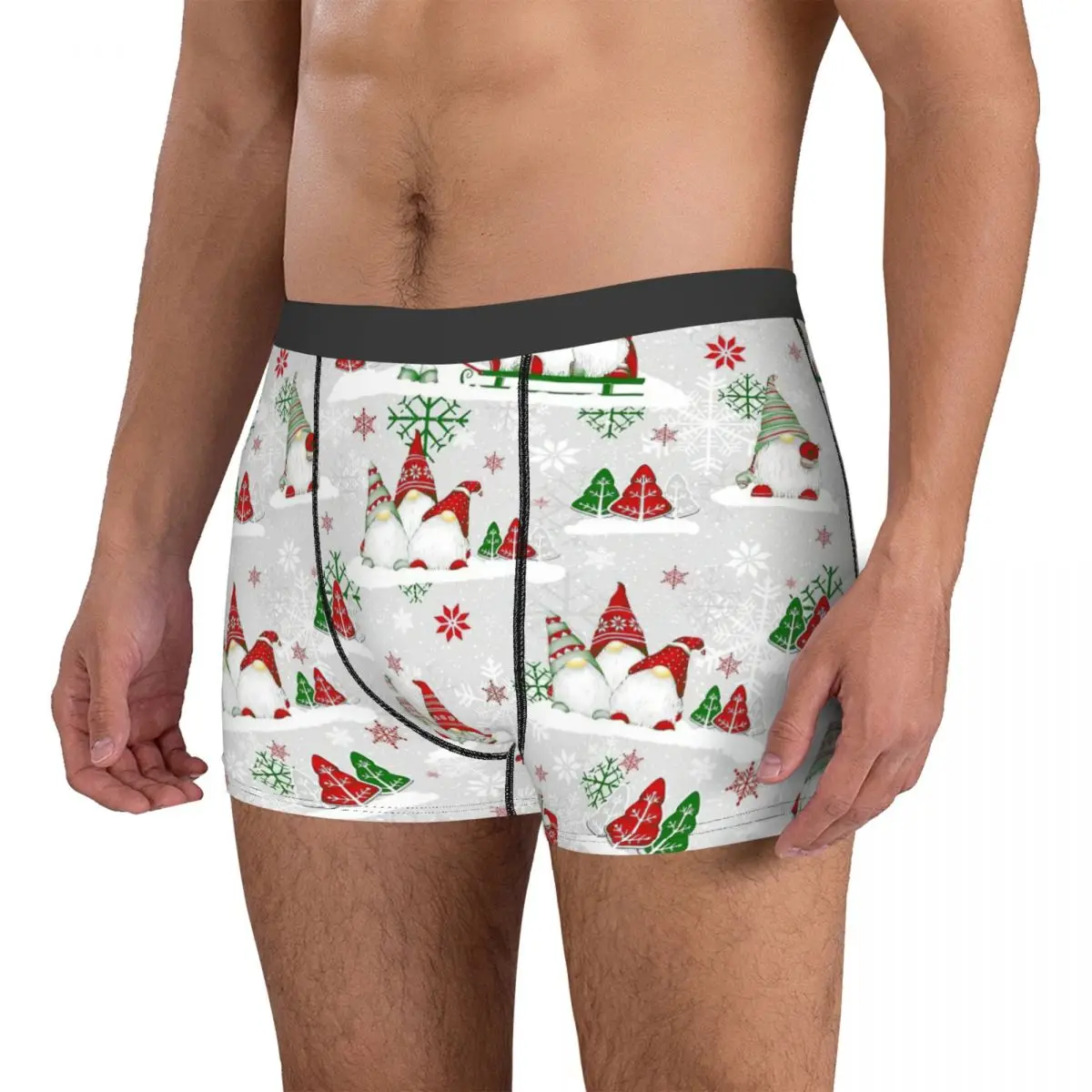 Men Merry Christmas Gnomes Boxer Shorts Panties Soft Underwear Nordic New Year Homme Humor Plus Size Underpants