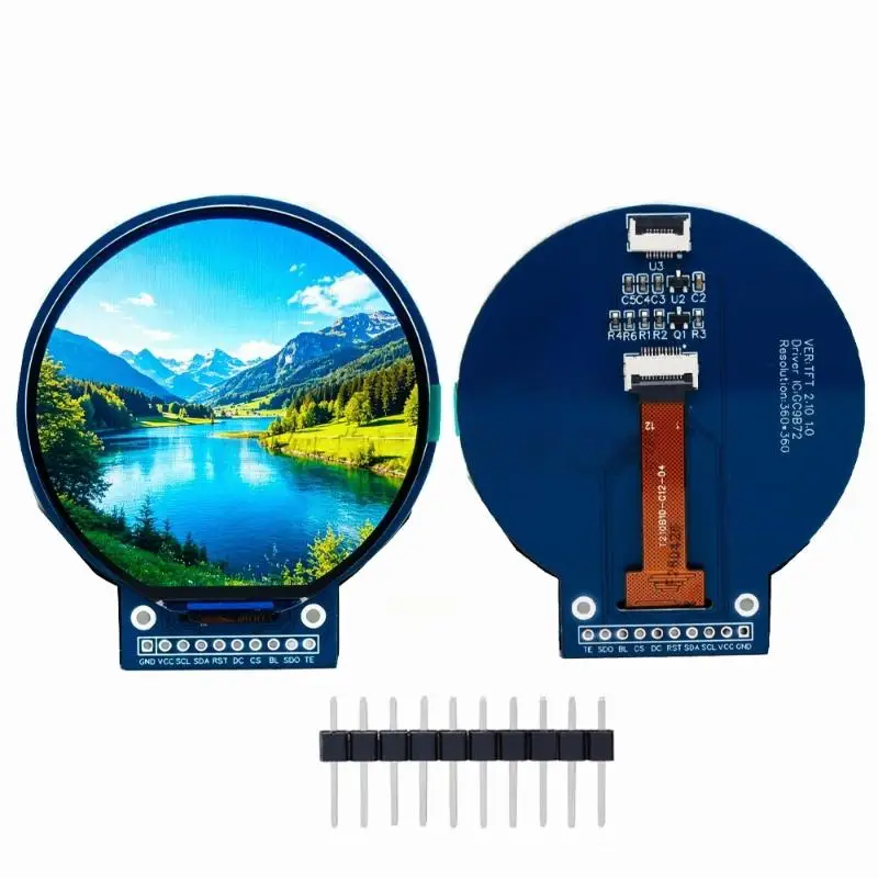 2.1 Inch Round TFT LCD Screen Display Module GC9B72 Driver IC 360x360 SPI Circular Color Screen